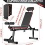 Adjustable Weight Bench, Foldable, Incline/Decline/Flat, Full Body Workout, Extended Head Design, 660 lbs/300 kgs Capacity Image 7
