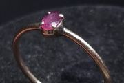Antique Professionally Tested 14ct Gold Pink Gemstone Ring Size 52.5