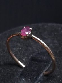 Antique Professionally Tested 14ct Gold Pink Gemstone Ring Size 52.5