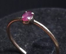 Antique Professionally Tested 14ct Gold Pink Gemstone Ring Size 52.5