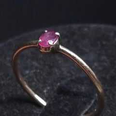 Antique Professionally Tested 14ct Gold Pink Gemstone Ring Size 52.5