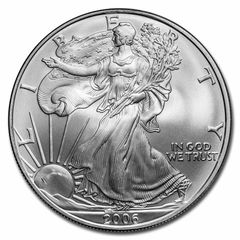 2006 USA 1 Dollar 1 oz Silver Bullion Coin - American Eagle BU (In Capsule)