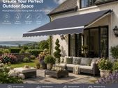 Manual Retractable Awning 9.8ft x 8.2ft 3m x 2.5m Outdoor Patio Sun Shade Dark Grey