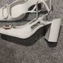 Zara cream block heels size 5 Image 5