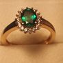 Stunning Lab Grown Emerald & Natural Zircon Oval Cluster Ring Image 4