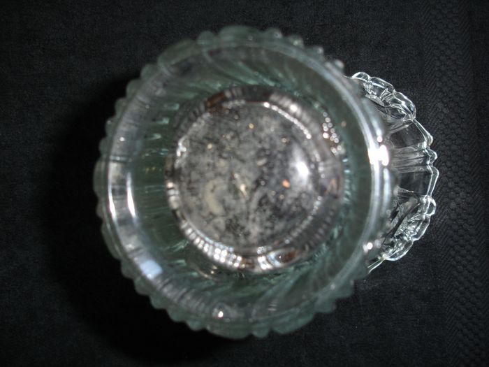 Elena Borgonovo Tall/Heavy Clear Glass Vase Italy 10 inches