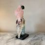 Hand-Carved Rose Quartz Parrot on Raw Amazonite & Crystal Matrix Base Image 4