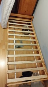 single bed frame and mattress