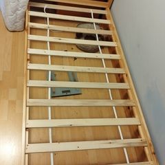 single bed frame and mattress