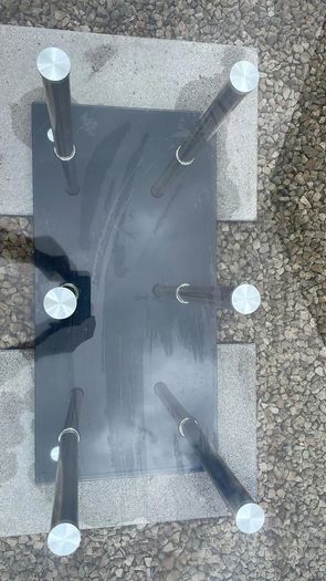 Glass/chrome coffee table