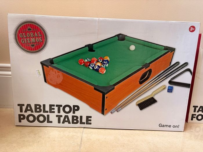 pool table and  football table