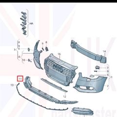 audi A1 front under bumper panel 8XO807611
