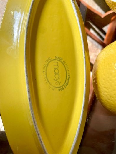 Y2K Martha Stewart Ceramic Lemon Storage Jar and Rare Vintage Macys Italian Serving Plate