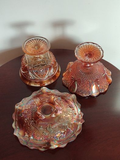 Vintage Carnival glass . Price from 25 euro.