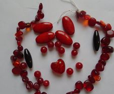Beads, Jewellery making beads, Red bead bundle, Craft supplies