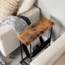 NEW SALE | Slim Side Table, Narrow End Table, Industrial Bedside Tables with Magazine Holder Sling, Small Table for Small Spaces, Skinny Magazine Table, Metal Frame, Rustic Brown and Black Image 5