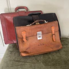 Three Vintage Leather Satchels/Briefcases