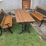 Cast iron Garden table and 2 bench Image 2