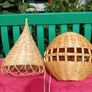 pair of vintage wicker light shades Image 2