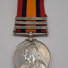 Queen South Africa Medal with three clasps, Royal Dublin Fusiliers, J O'Brien