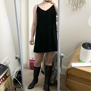 & Other Stories Black Velvet Dress