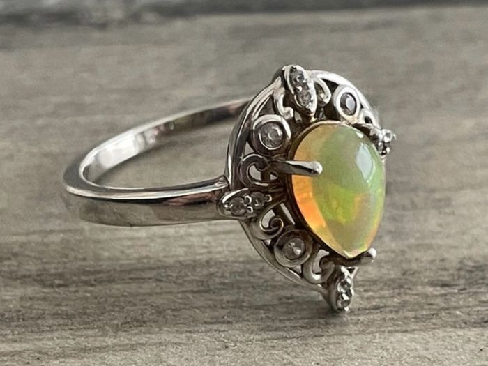 Ethiopian Opal Silver Ring