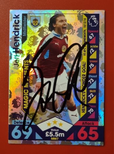 Signed Match Attax collector cards