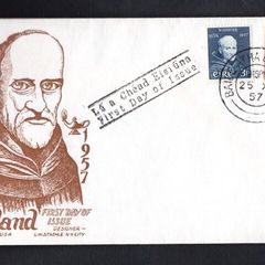 1957 Ireland 300th Anniversary of the Death of Fr. Luke Wadding F.F.M (Scholar & Churchman) Commemorative Stamps Illustrated First Day Cover (FDC) with Baile Atha Cliath (Dublin) cancel