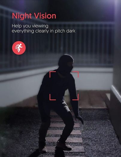 CCTV camera Victure Security Camera Outdoor 1080P for Home Security with Pan/Tilt 360 View Night Vision IP66 Waterproof Smart Motion Tracking Compatible with IOS/Android