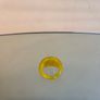 Vintage Yellow Chalcedony Faceted Glass Chunky Ring Image 8