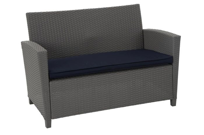 Cosco Malmo 4PC Patio Set - Grey w/ Navy Cushions - 88529GBLEUK