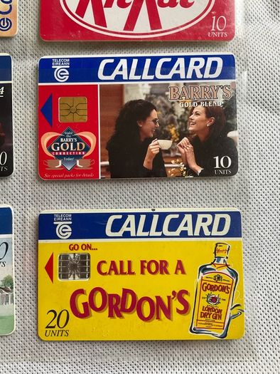 Diana Ross, Kit Kat , Xtra Vision, Barry's tea,  Gordon's gin call cards