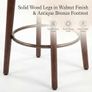Set of 2 Chenille Bar Stools, 68cm Counter Height Upholstered Kitchen Bar Chairs with Solid Wood Legs Image 5