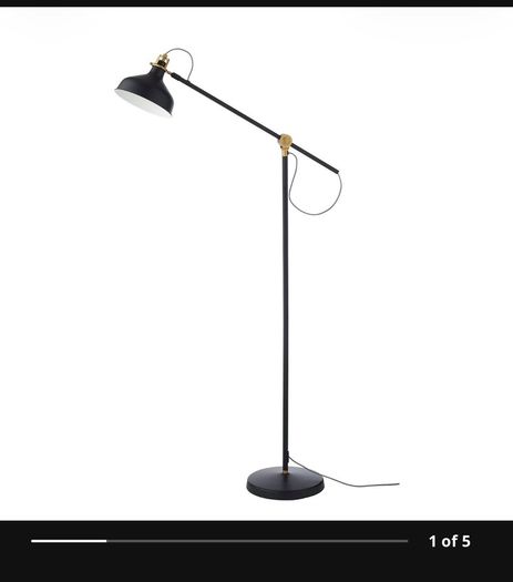ikea floor lamp like this in photo but white not black