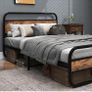 Double Bed Metal Platform Bed Frame Image 5