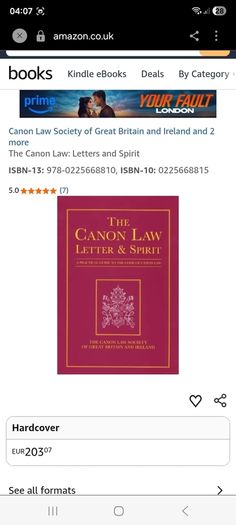 Rare Find. Canon Law: Letter and Spirit