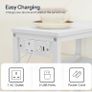 Narrow Side Table, Slim Bedside Table with Charging Station for Small Space, USB Ports and Power Outlet, 40 x 20 x 60 cm, for Living Room, White and Cream Image 7