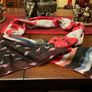 SAMOON SCARF in red light grey black white and blue Image 7