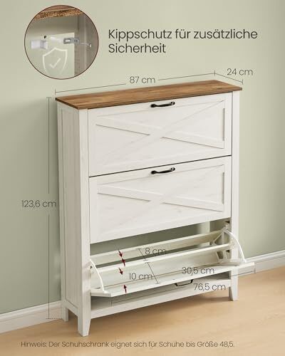 Vintage 3 Door Shoe Storage Cabinet Freestanding 18-24 Pairs