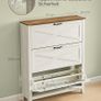 Vintage 3 Door Shoe Storage Cabinet Freestanding 18-24 Pairs Image 5