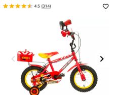 Kids Fire Fighter Red Bike Age 3-6, With Stabilisers, Hardly Used