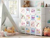 Cube  Shelving System for Kids Set of 16 Cube Storage