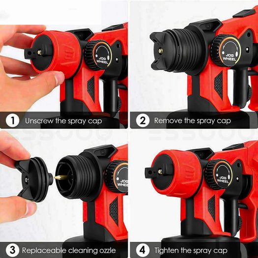 BRAND NEW Electric Paint Spray Gun Tools 18V 550W 3 Nozzle Large Capacity Portable Painting Sprayer Gun Airbrush