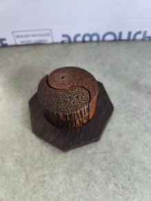 Wooden Salt & Pepper Fensui Made Of Kittul Wood Ceylon Very Attractive Small Pot