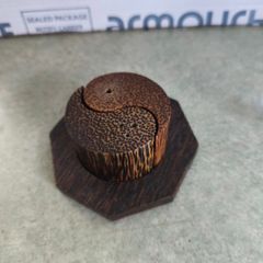Wooden Salt & Pepper Fensui Made Of Kittul Wood Ceylon Very Attractive Small Pot