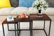 Set of 3 Nesting Side Tables, Modern Stacking Coffee &amp; End Table, Sturdy Metal Frame, Space-Saving Furniture for Living Room