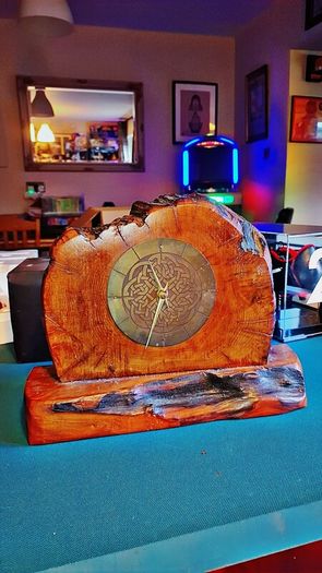 Old Irish bog oak mantle clock