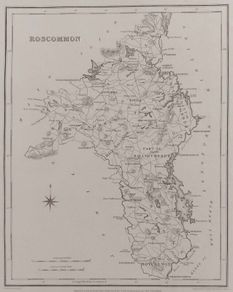 Roscommon 1837 Antique Map Including Baronies