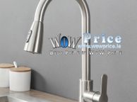 main image for ad 36644 Brushed Nickel Kitchen Faucet Single Hole Pull Out Kitchen Sink Mixer Tap