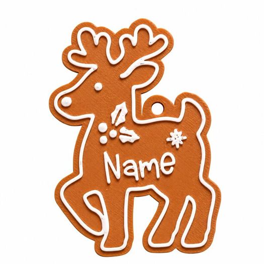 Personalised Gingerbread Christmas Gift Tags, Set of 8 3D